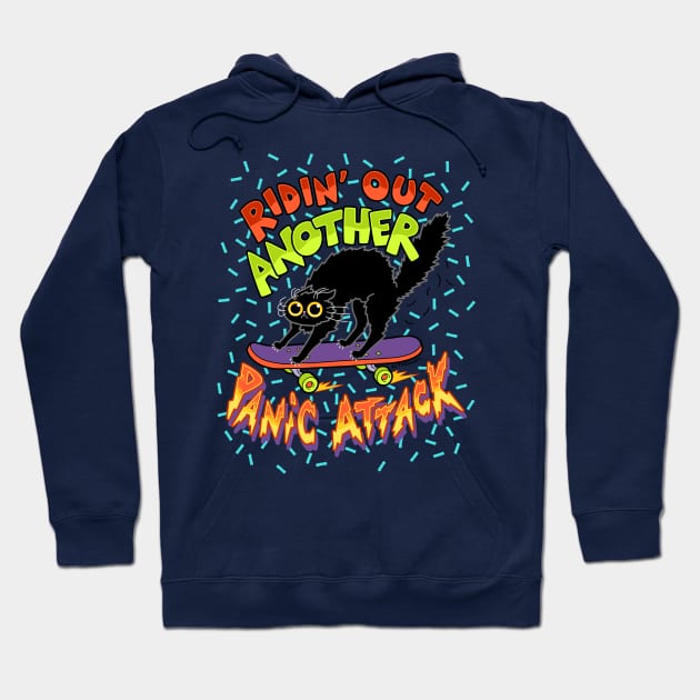 Panic Attack Cat Hoodie by CTKR Studio